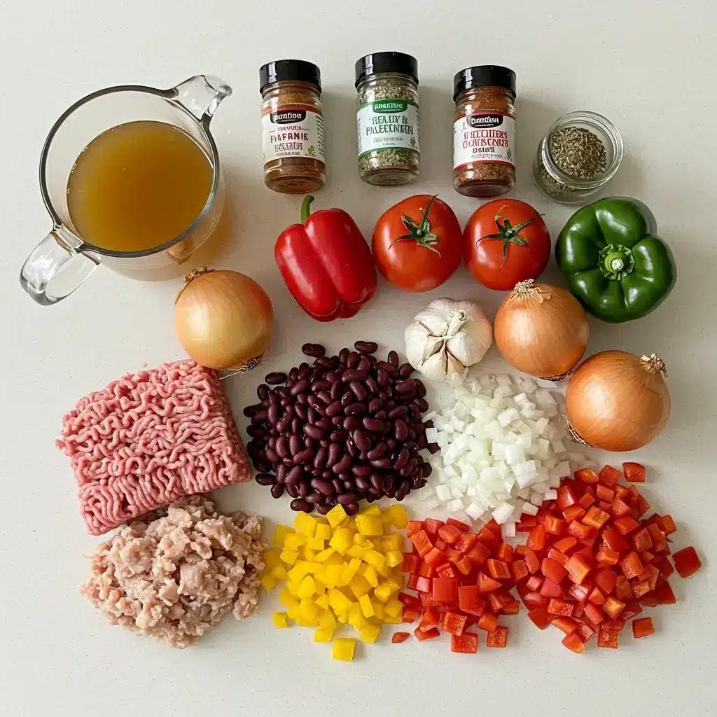 Turkey Chili Recipe ingredients on kitchen counter
