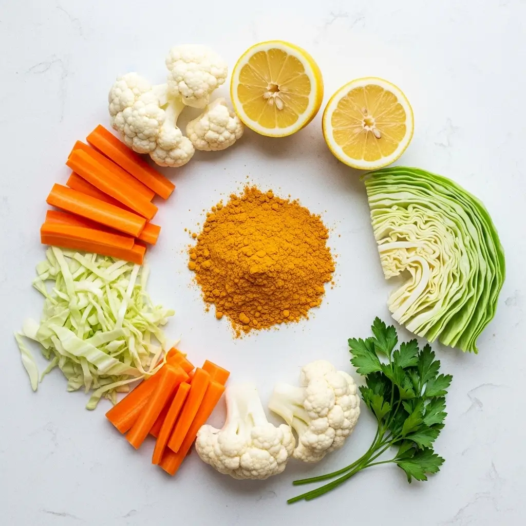 Ingredients for Anti-Inflammatory Golden Detox Soup
