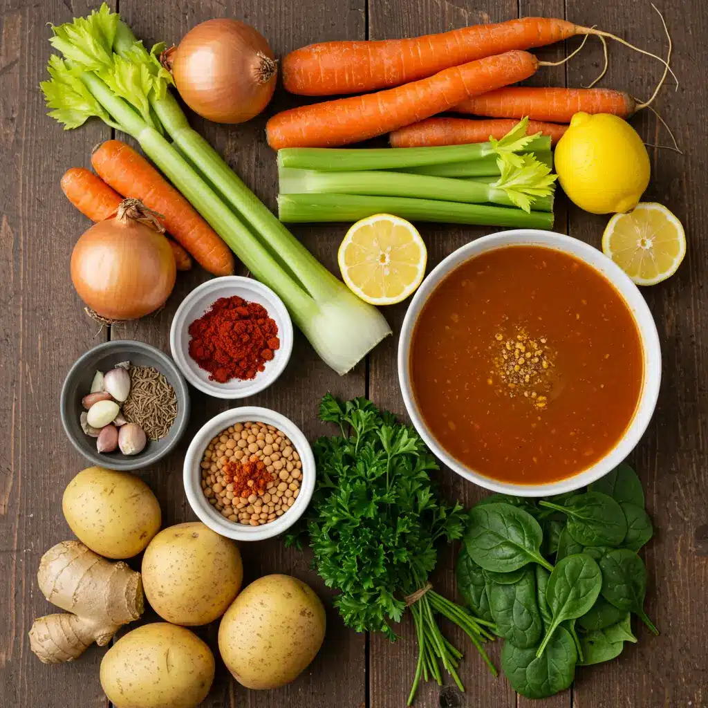 ingredients for Anti-Inflammatory Veggie Soup with Turmeric