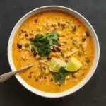 creamy chicken poblano soup with beans and corn