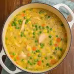 Chicken Pot Pie Soup with biscuits