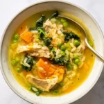 Chicken Vegetable Soup in rustic bowl