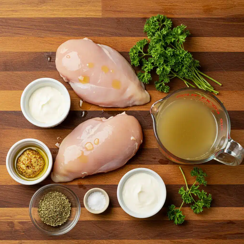Ingredients for Chicken with Mustard Cream Sauce