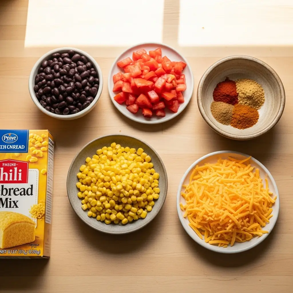 chili-cornbread-casserole-ingredients