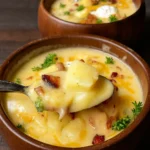 Cream Potato Soup with cheddar and green onions
