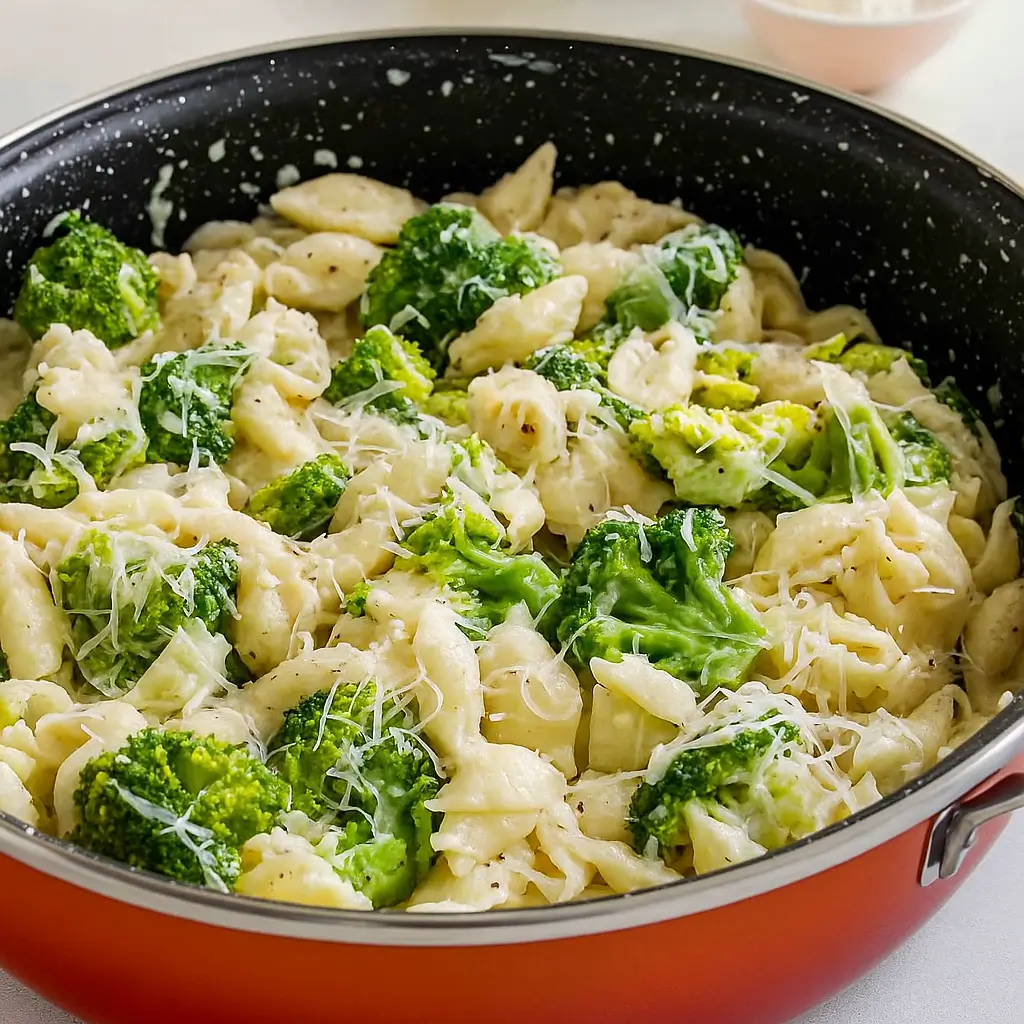 Creamy Broccoli Pasta in parmesan cream sauce
