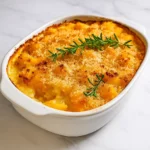 Creamy Butternut Squash Casserole fresh out of oven