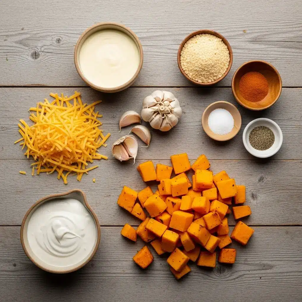Ingredients for Creamy Butternut Squash Casserole