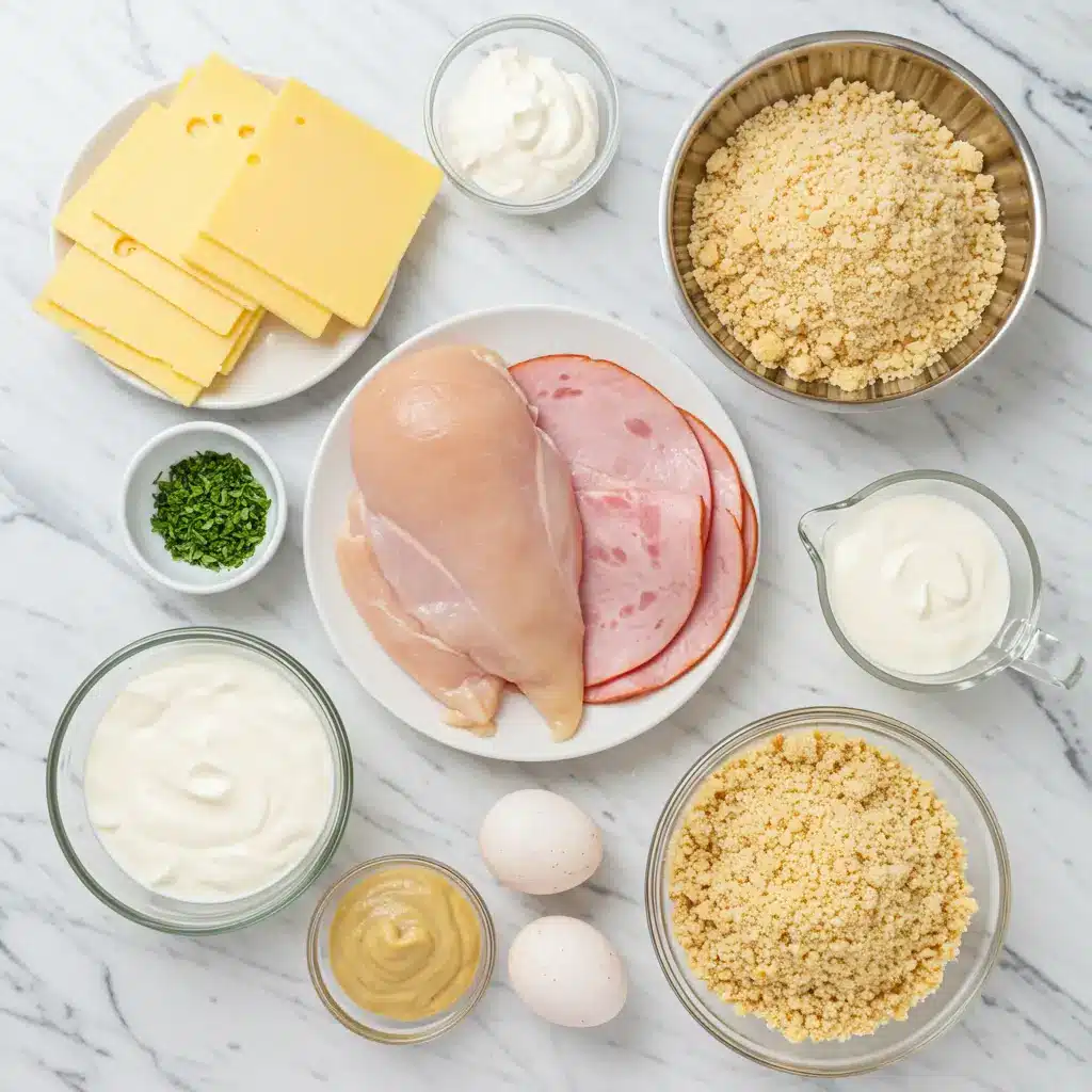 ingredients for creamy chicken cordon bleu halal recipe