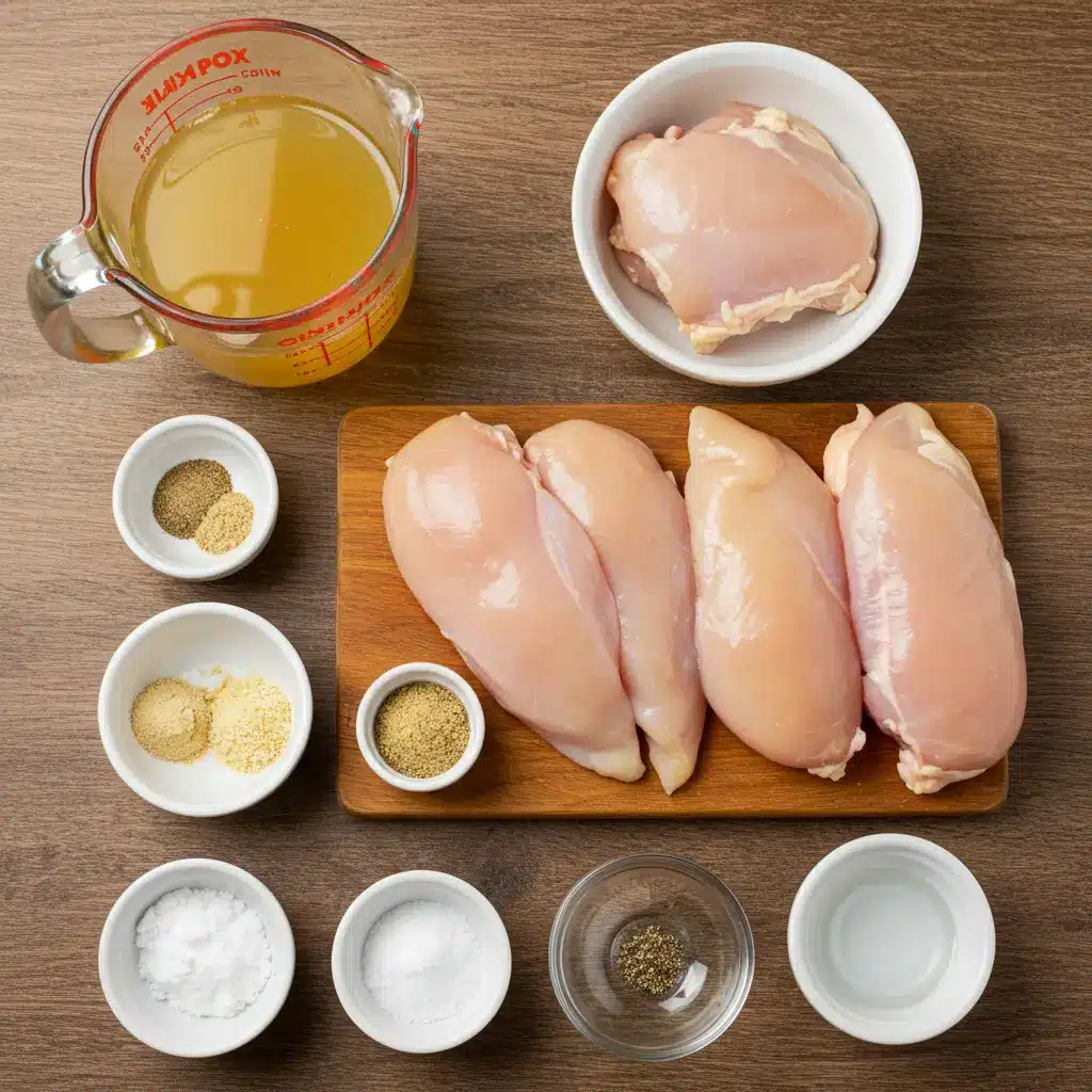 crock pot chicken and gravy ingredients laid out