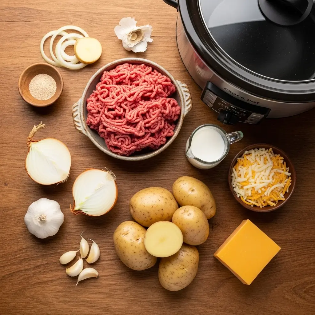 Crock Pot Creamy Hamburger Potato Soup Ingredients