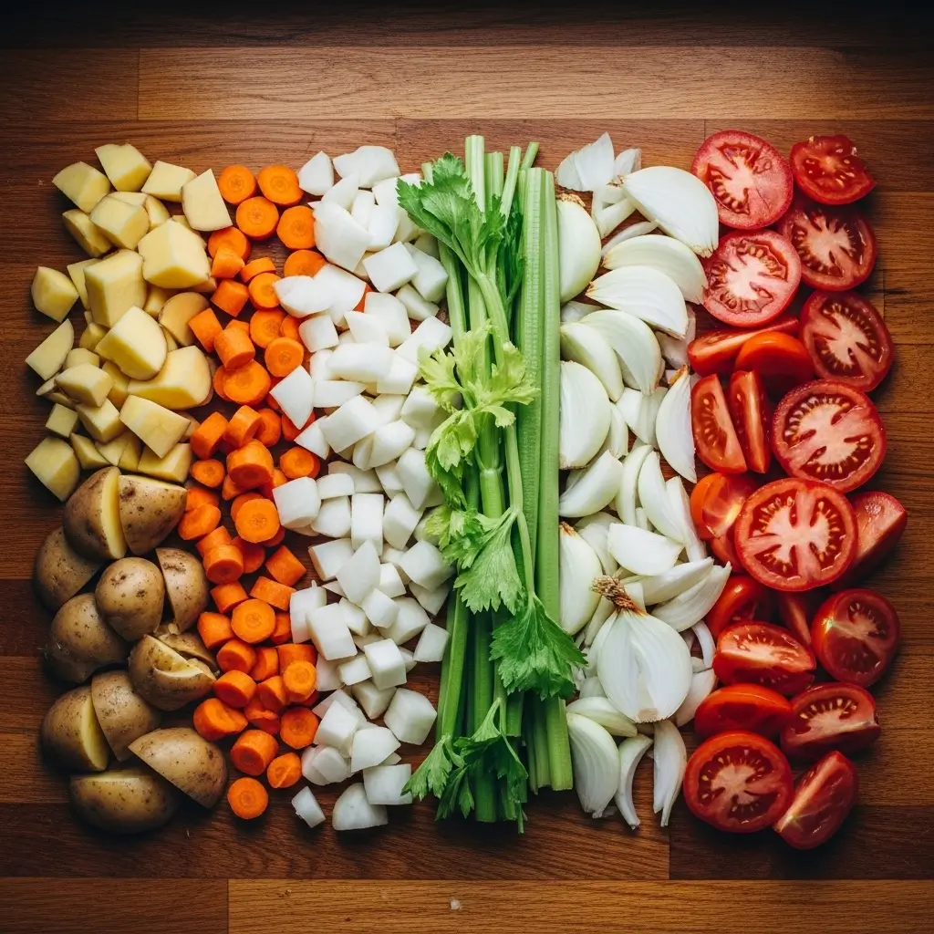 Crock Pot Vegetable Soup ingredients ready for slow cooking