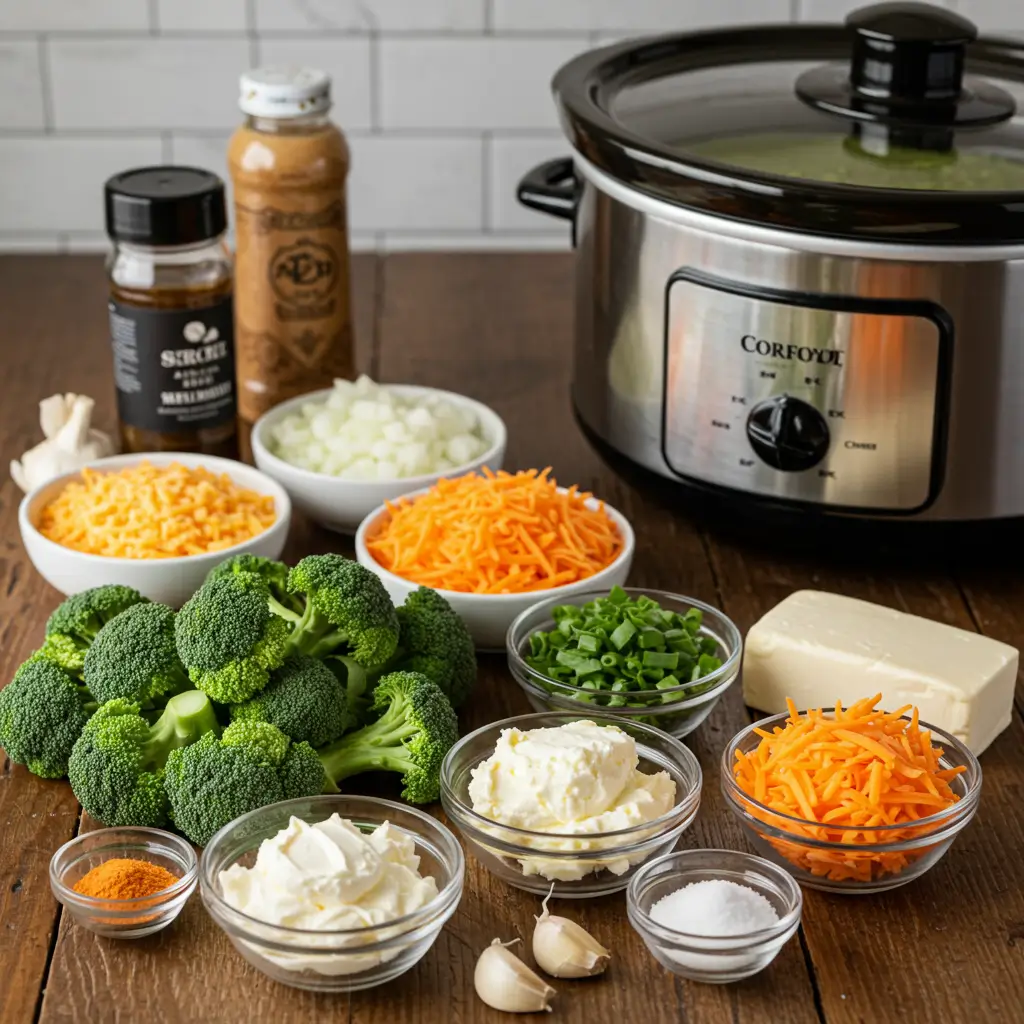 crockpot broccoli cheddar soup ingredients