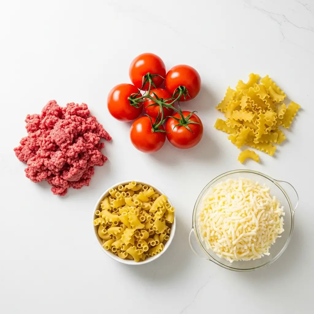 Crockpot Lasagna Soup Recipe ingredients display