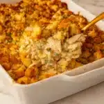Easy Chicken & Stuffing Casserole fresh from the oven