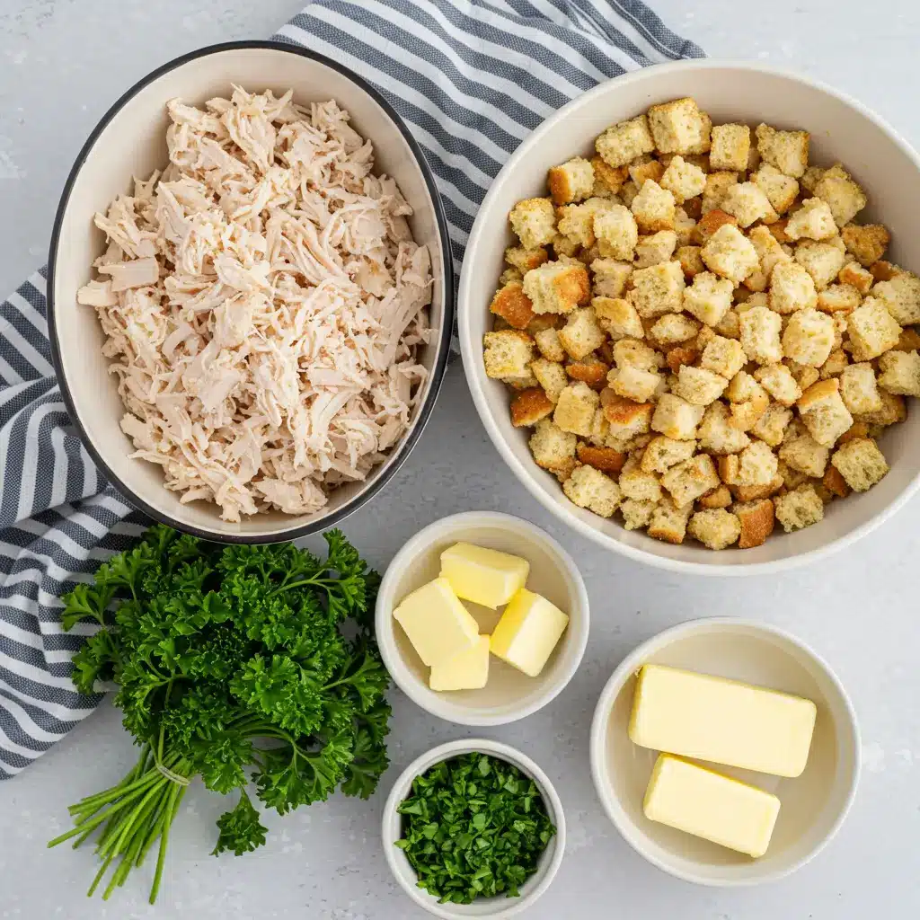 Ingredients for Easy Chicken & Stuffing Casserole
