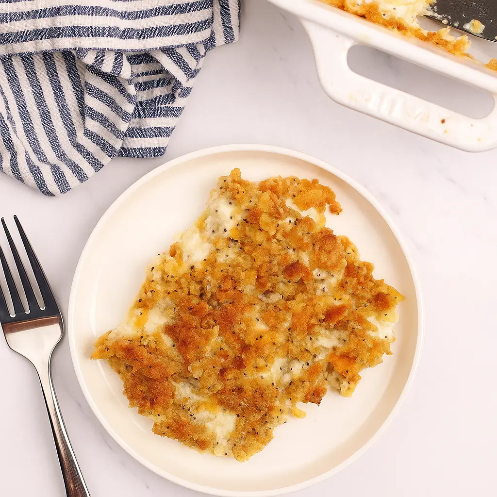 gluten free chicken casserole in baking dish