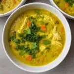 Golden Chicken Lentil Soup in a cozy kitchen setting