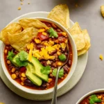Healthy Turkey Chili in a cozy bowl