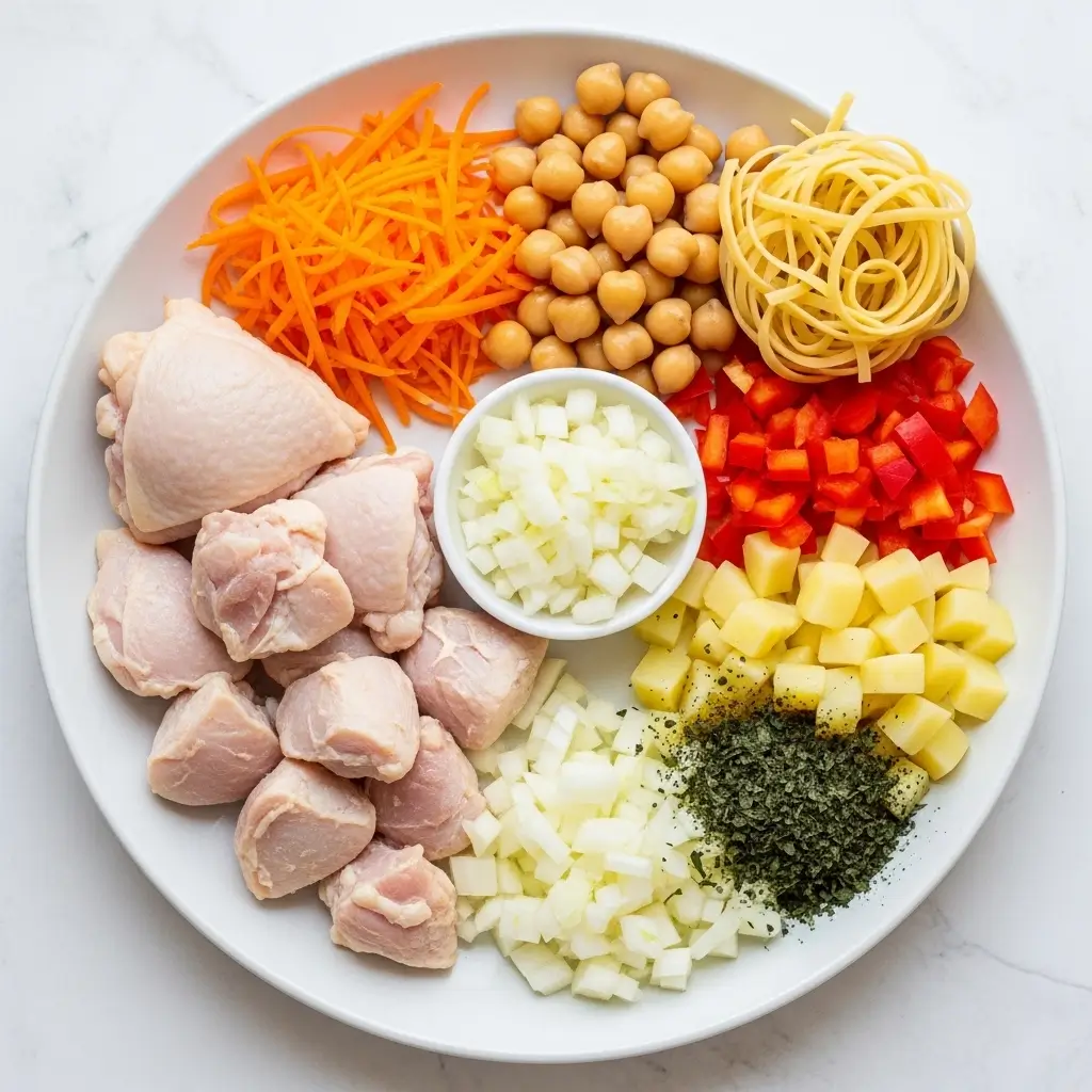 high-protein chickpea chicken soup ingredients