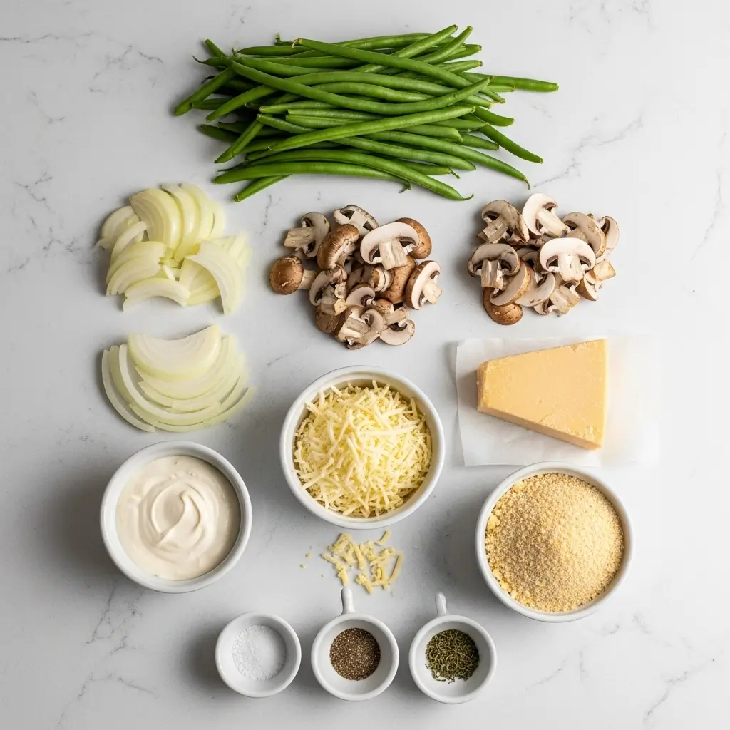 Ingredients for Holiday Green Bean Casserole