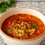 keto cabbage soup recipe served in bowl