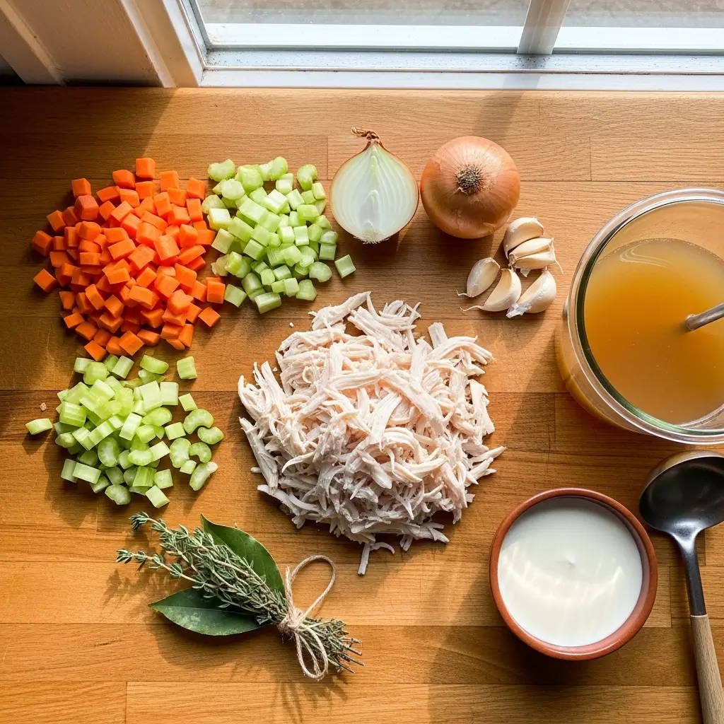 Keto Chicken Pot Pie Soup Recipe Ingredients