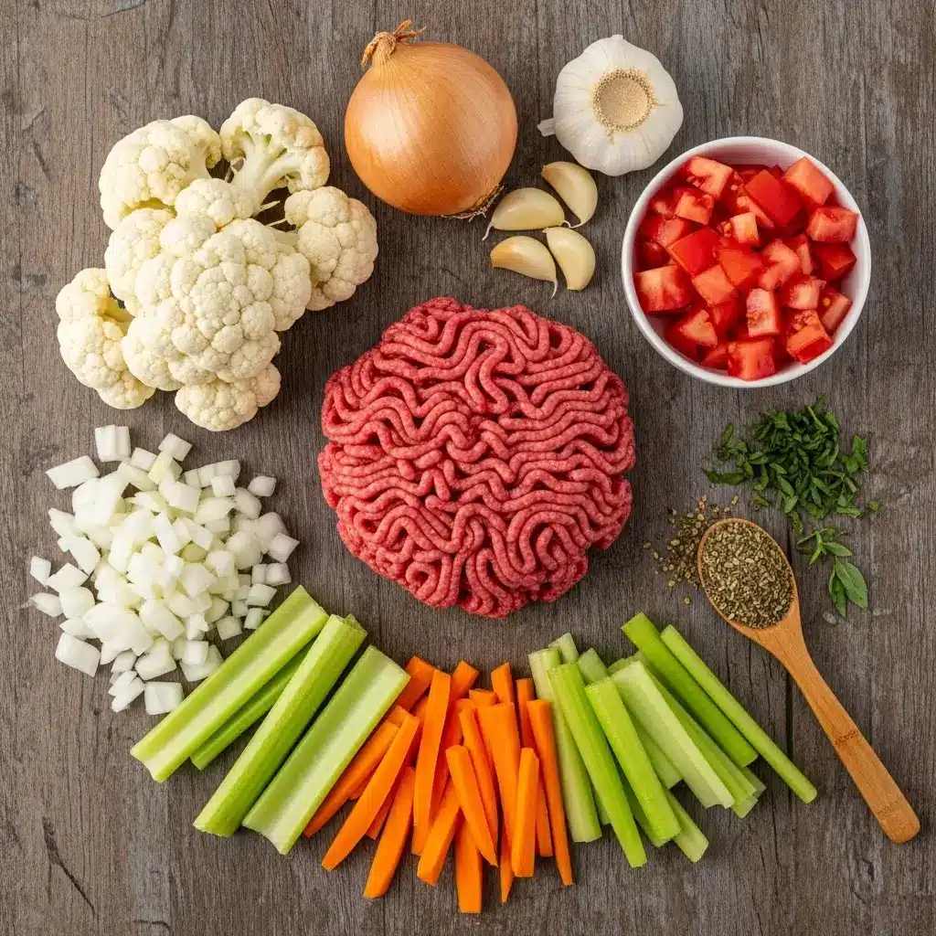 Low Carb Hamburger Soup Ingredients