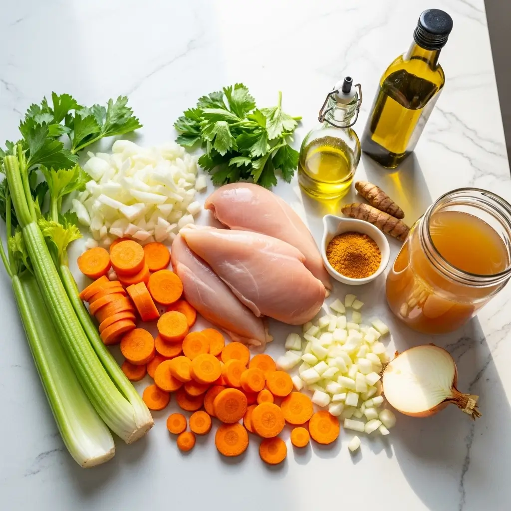 Ingredients for Nourishing Instant Pot Turmeric Chicken Soup
