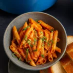 One Pot Cheesy Penne Pasta served in bowl