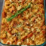 Paula Deen Chicken and Stuffing Casserole Recipe baked golden brown
