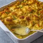 Pioneer Woman 4-Ingredient Chicken and Stuffing Casserole baked dish
