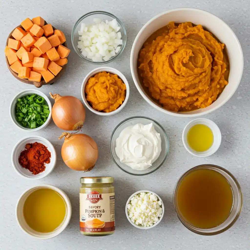Ingredients for One-Pot Savory Pumpkin & Sweet Potato Soup