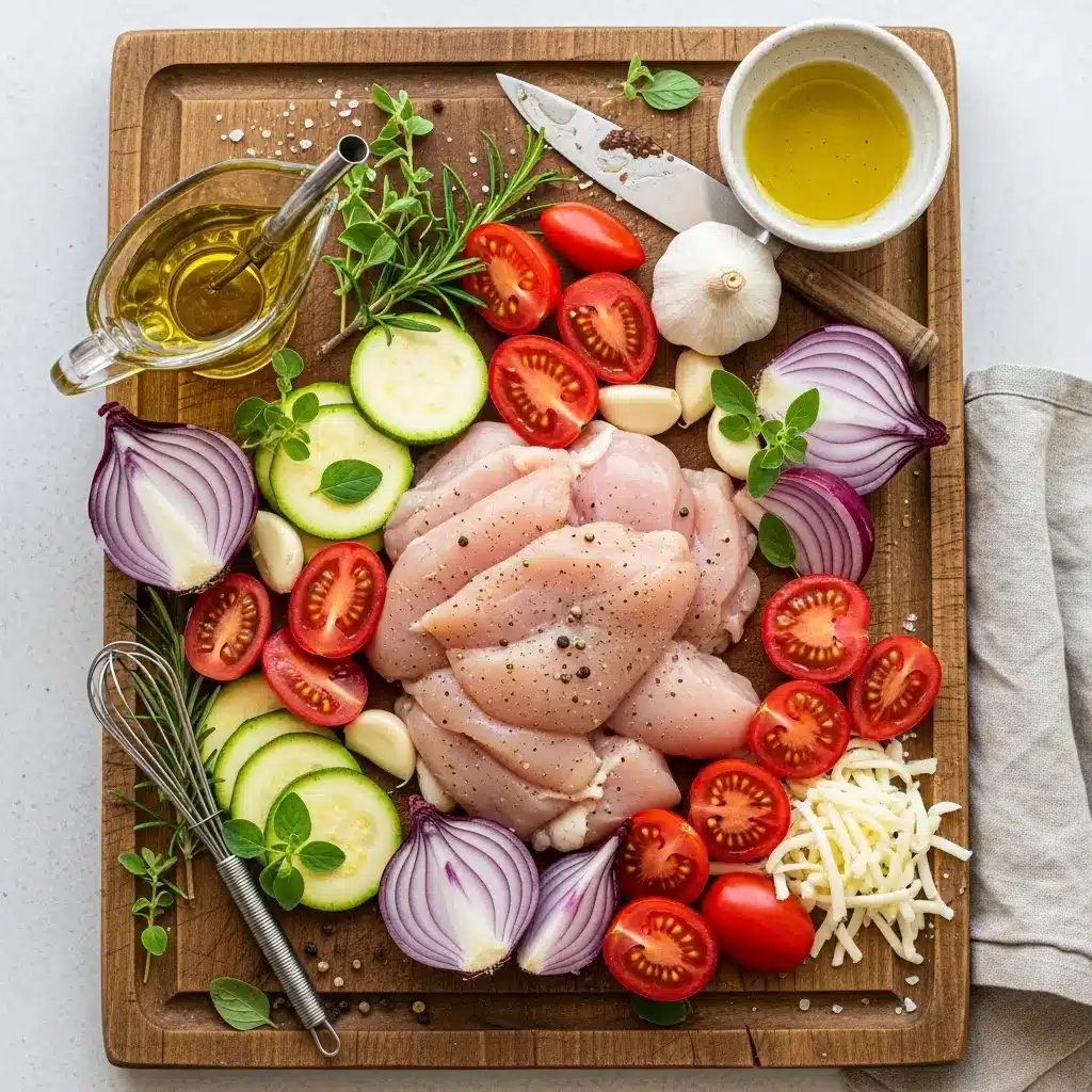 Ingredients for Sheet Pan Mediterranean Chicken & Zucchini recipe