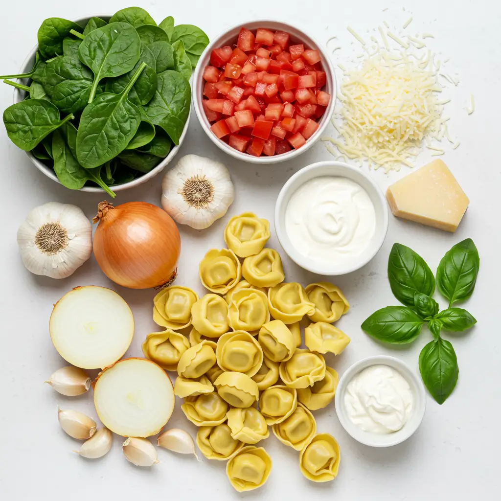 Ingredients for Slow Cooker Creamy Tortellini Soup