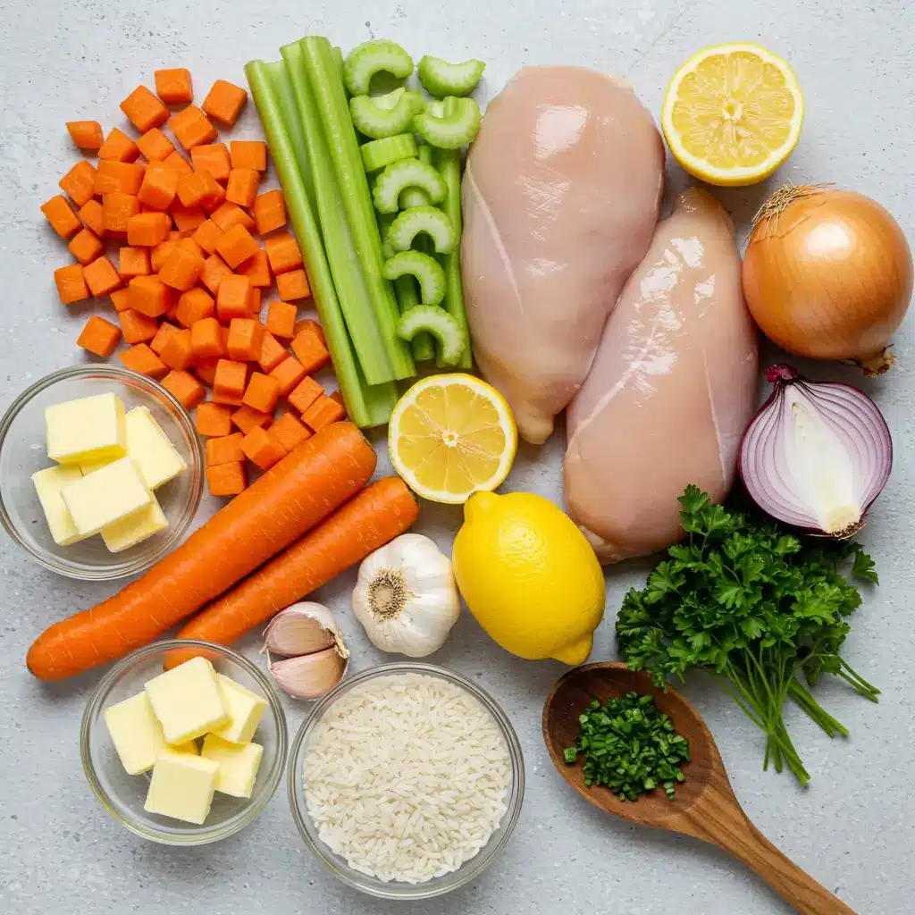 Slow Cooker Lemon Chicken & Rice Soup ingredients