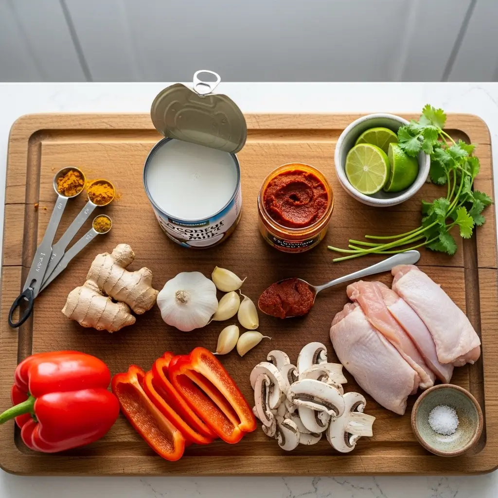 Ingredients for Slow Cooker Thai Curried Chicken Soup