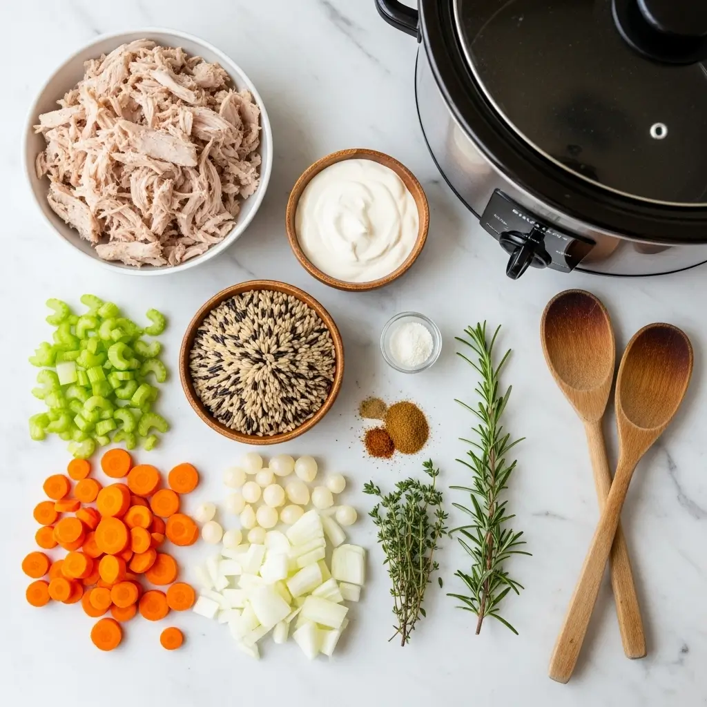 Slow Cooker Turkey and Rice Soup Ingredients