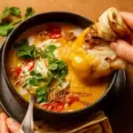 Thai Coconut Pumpkin Soup served with coconut milk and chili