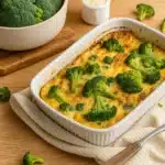 The Best Broccoli Casserole baked with golden topping