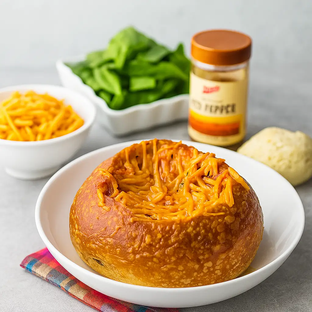 Tomato Spinach Grilled Cheese Bread Bowl Recipe