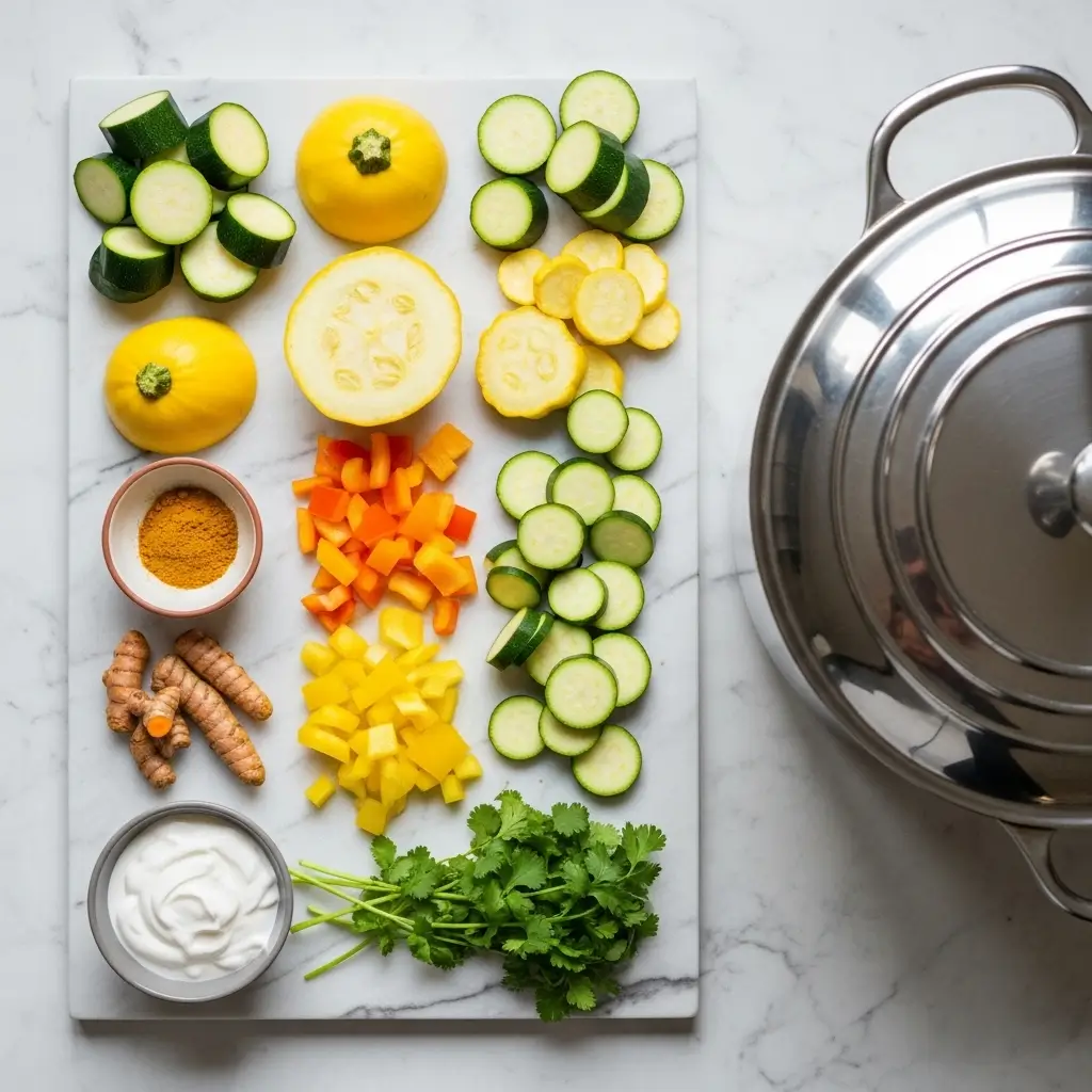 Fresh ingredients for Vegetable Detox Soup