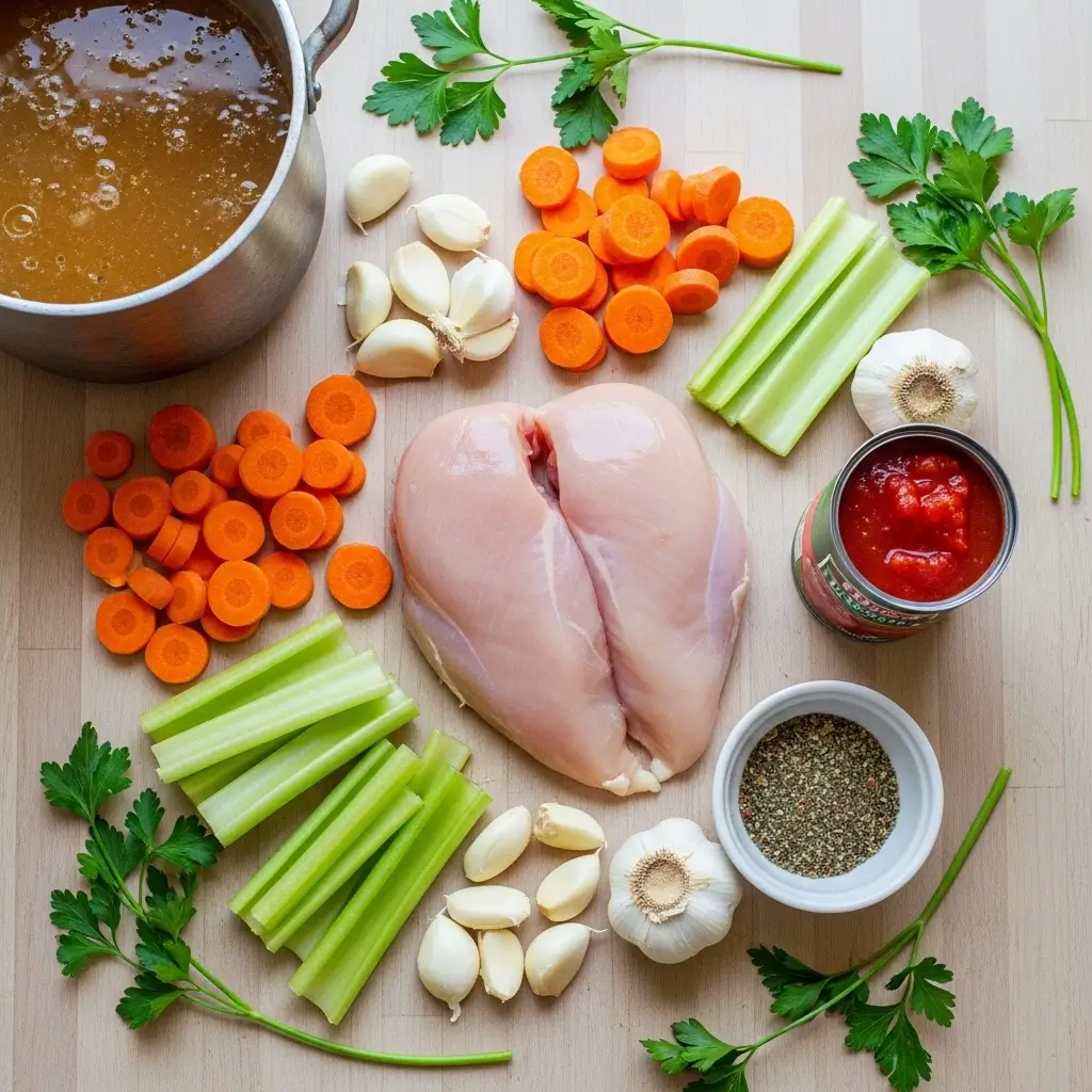 Ingredients for Amazing Sicilian Chicken Soup