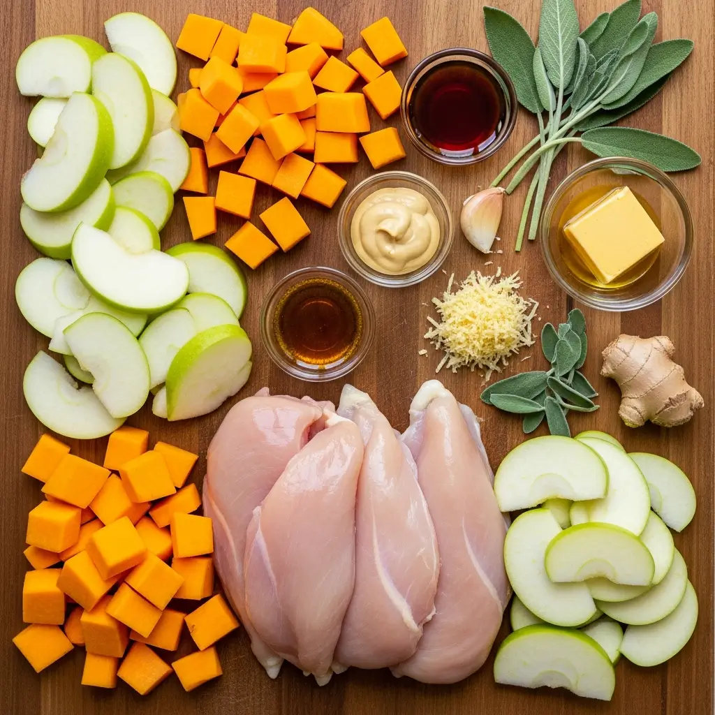 Apple Butternut Squash Chicken in Crockpot Ingredients