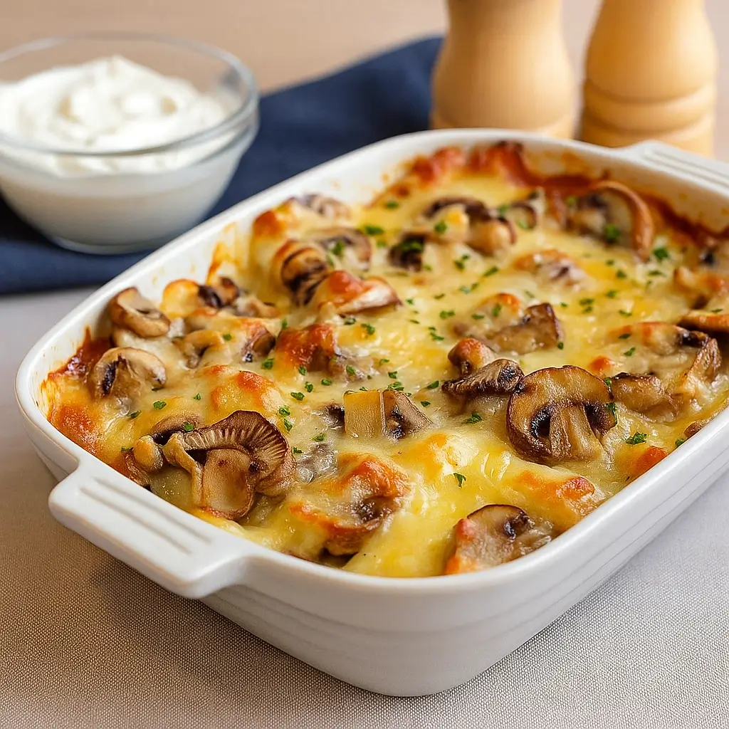 Baked Cheesy Mushrooms Casserole – Easy, Creamy, Delicious