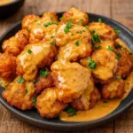 Bang Bang Chicken recipe with crispy coated tenders in creamy sauce