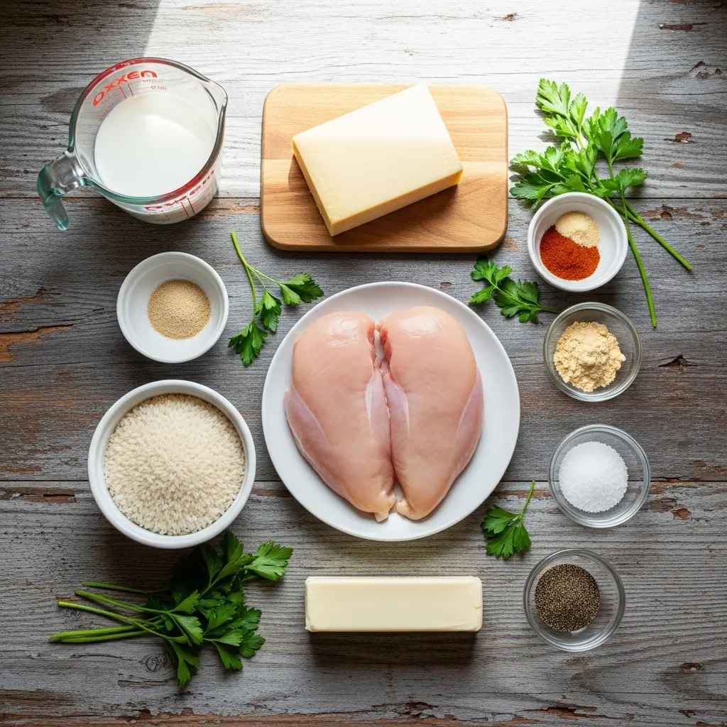 Ingredients for Best Smothered Chicken and Rice recipe