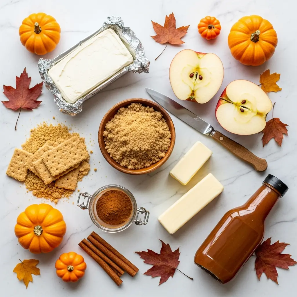 Ingredients for Caramel Apple Cheesecake Bars