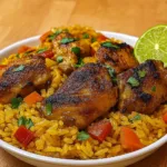 Caribbean Chicken and Rice one-pan dinner