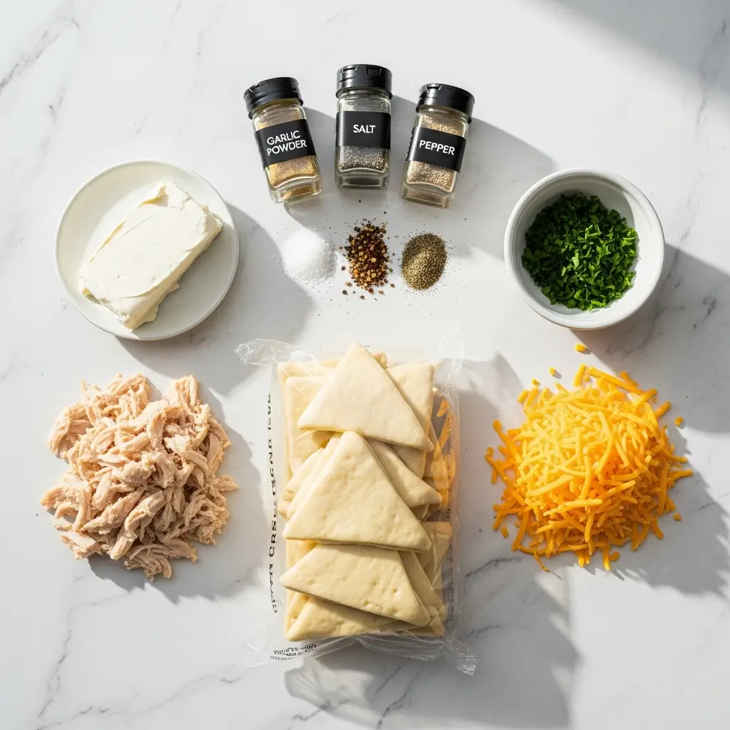 Ingredients for Cheesy Chicken Crescent Rolls recipe